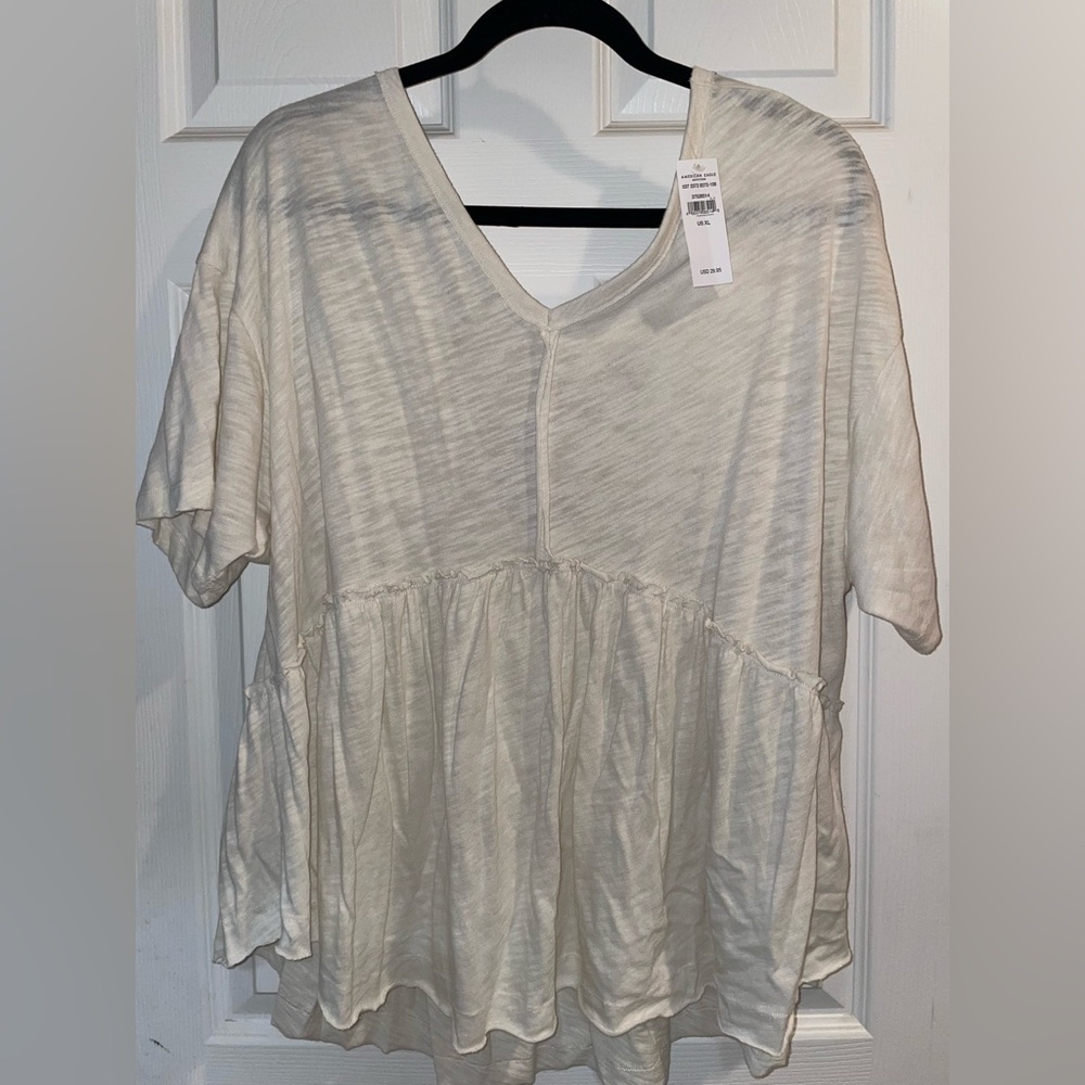 AE OVERSIZED V-NECK BABYDOLL TEE  WITH TIE BACK Size XL